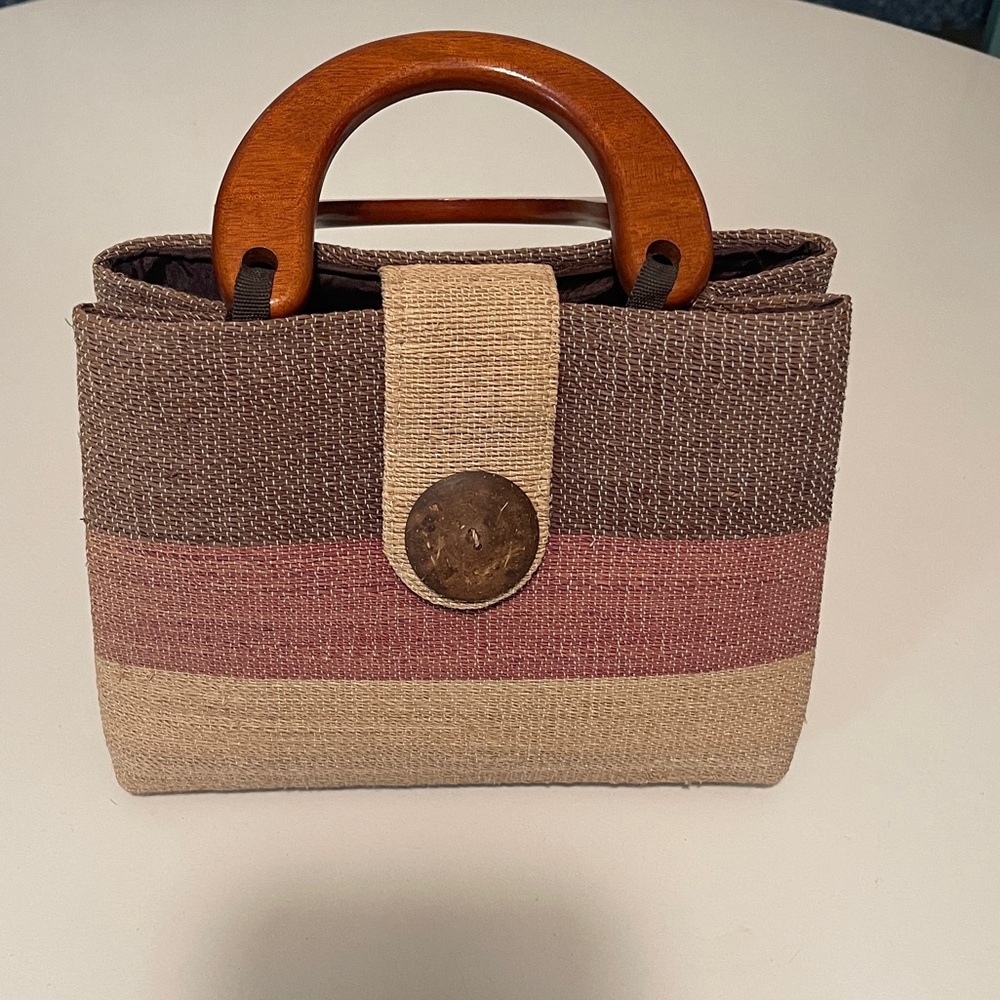Vintage Brown Abaca Handbag